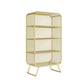 Contemporary Standard Metal Bookcase Closed Back Bookshelf with Rectangular Shelves 23.6"L x 11.8"W x 59.1"H Gold Clearhalo 'Bookcases' 'furn' 'furn_bookcases' 'Furniture' 'Office Furniture' 6173461