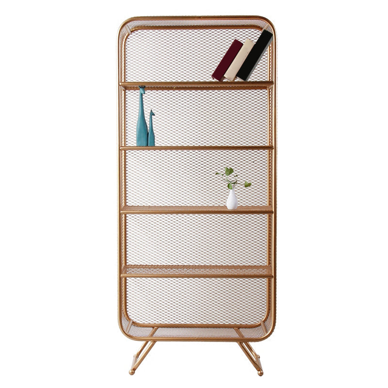 Contemporary Standard Metal Bookcase Closed Back Bookshelf with Rectangular Shelves Clearhalo 'Bookcases' 'furn' 'furn_bookcases' 'Furniture' 'Office Furniture' 6173462