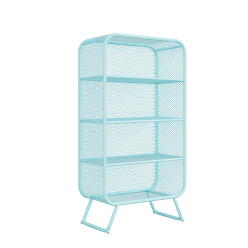 Contemporary Standard Metal Bookcase Closed Back Bookshelf with Rectangular Shelves 23.6"L x 11.8"W x 59.1"H Blue Clearhalo 'Bookcases' 'furn' 'furn_bookcases' 'Furniture' 'Office Furniture' 6173467