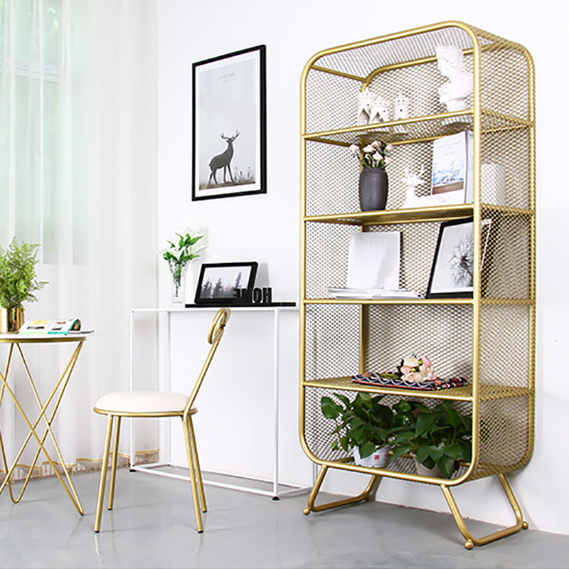 Contemporary Standard Metal Bookcase Closed Back Bookshelf with Rectangular Shelves Clearhalo 'Bookcases' 'furn' 'furn_bookcases' 'Furniture' 'Office Furniture' 6173471