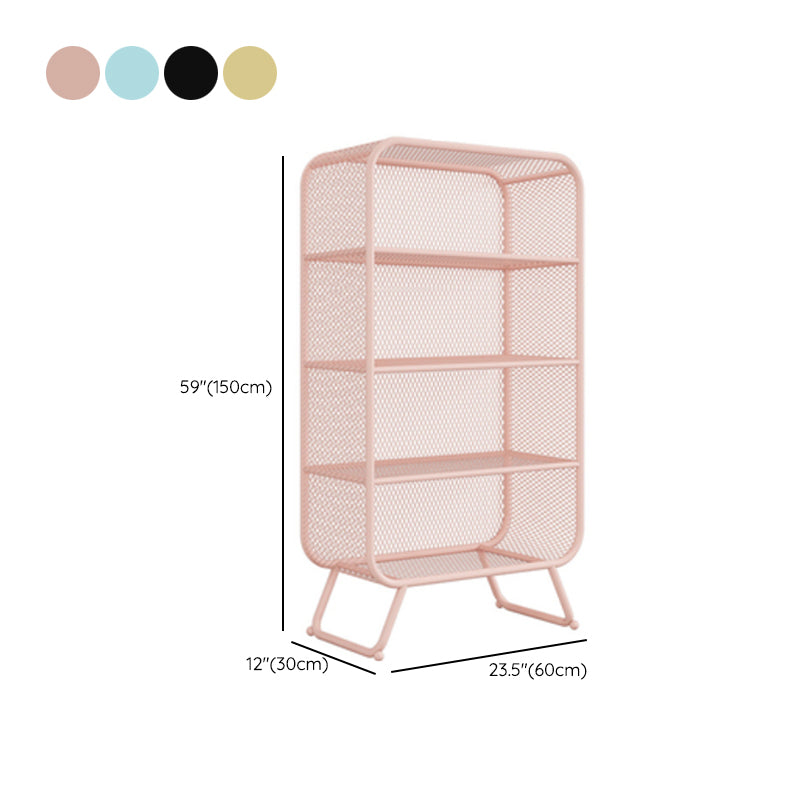 Contemporary Standard Metal Bookcase Closed Back Bookshelf with Rectangular Shelves Clearhalo 'Bookcases' 'furn' 'furn_bookcases' 'Furniture' 'Office Furniture' 6173476