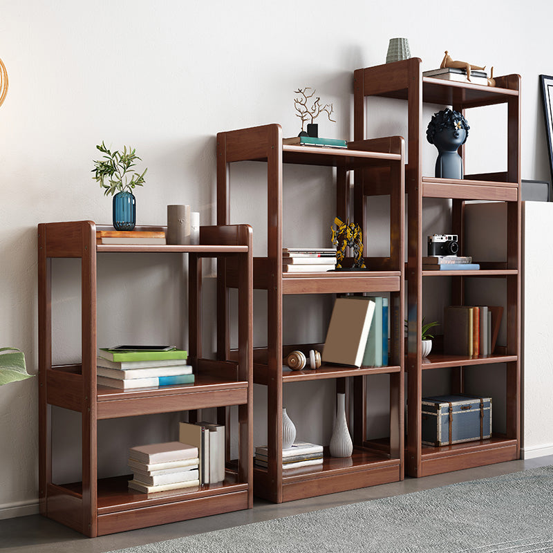 Etagere Contemporary Bookcase Wooden Bookshelf with Rectangular Shelves