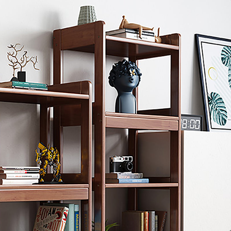 Etagere Contemporary Bookcase Wooden Bookshelf with Rectangular Shelves