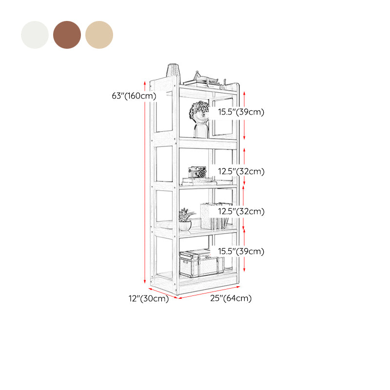 Etagere Contemporary Bookcase Wooden Bookshelf with Rectangular Shelves