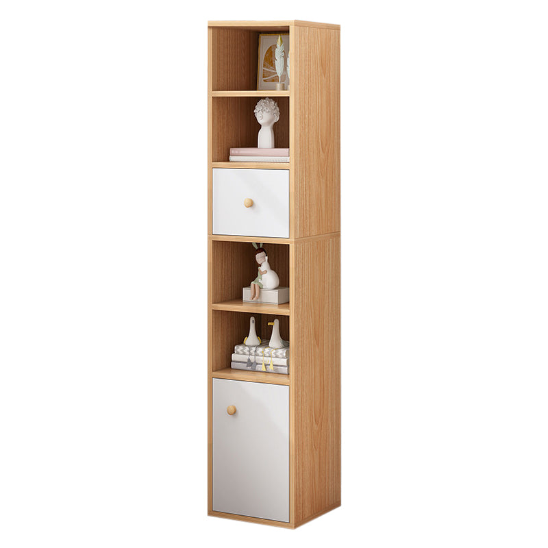 Modern Standard Bookshelf Wood Engineered Bookcase with Rectangular Shelves 12.9"L x 11.8"W x 59"H Natural 1 Clearhalo 'Bookcases' 'furn' 'furn_bookcases' 'Furniture' 'Office Furniture' 6173579