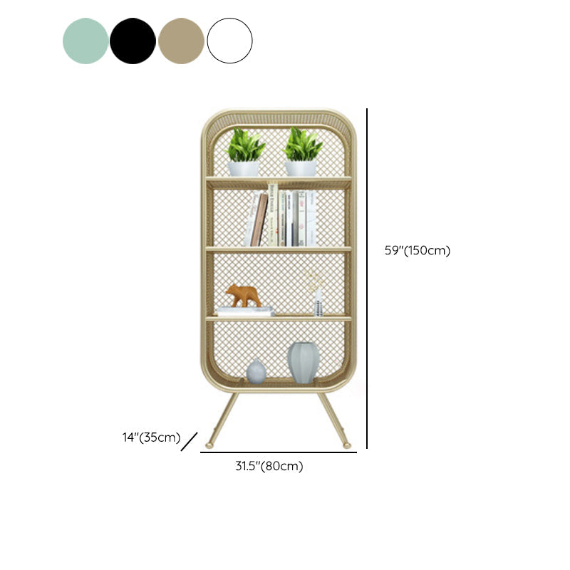 Etagere Closed Back Shelf Bookcase Vertical Metal Book Shelf for Home