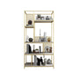 Metal and Wooden Bookshelf Vertical Open Etagere Bookcase with 5 Shelves