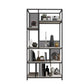 Metal and Wooden Bookshelf Vertical Open Etagere Bookcase with 5 Shelves