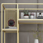 Metal and Wooden Bookshelf Vertical Open Etagere Bookcase with 5 Shelves