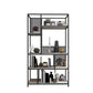 Metal and Wooden Bookshelf Vertical Open Etagere Bookcase with 5 Shelves