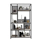 Metal and Wooden Bookshelf Vertical Open Etagere Bookcase with 5 Shelves