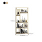 Metal and Wooden Bookshelf Vertical Open Etagere Bookcase with 5 Shelves