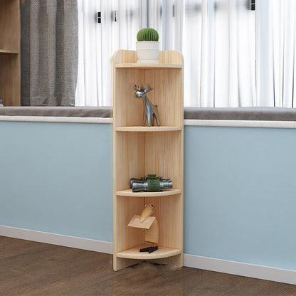 Modern Brown Shelf Bookcase Closed Back Wooden Book Shelf for Study Room