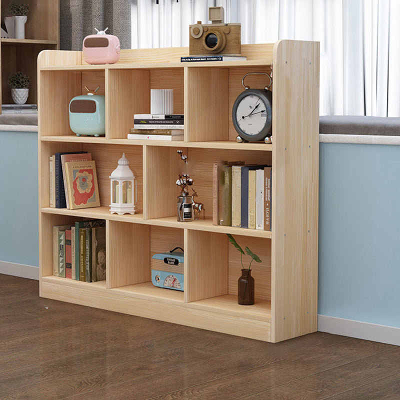Modern Brown Shelf Bookcase Closed Back Wooden Book Shelf for Study Room