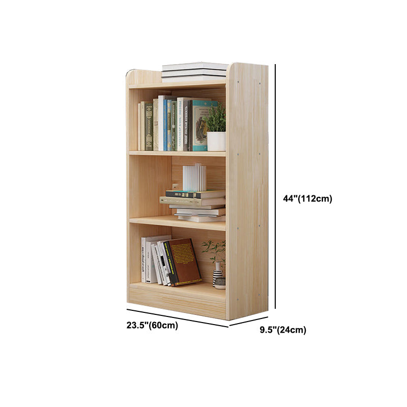 Modern Brown Shelf Bookcase Closed Back Wooden Book Shelf for Study Room