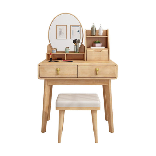 Scrivania scandinava di vanità in legno con cassetti da trucco set da tavolo