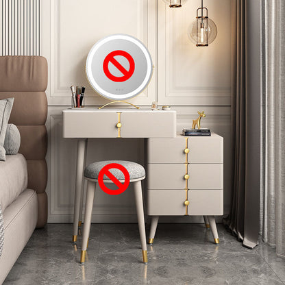 4 cassetti Vanity Set con tavolo da toeletta in pietra glam di feci