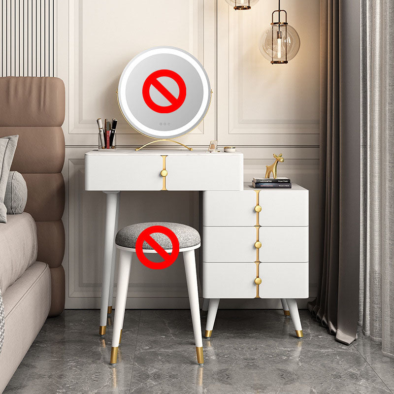 4 cassetti Vanity Set con tavolo da toeletta in pietra glam di feci