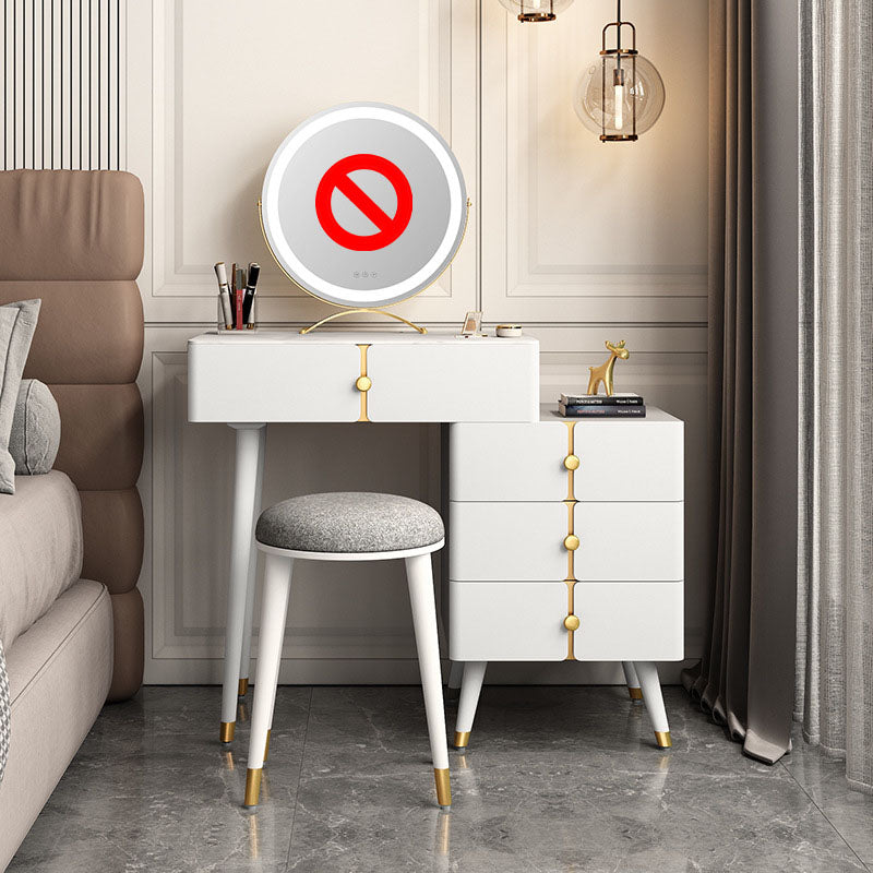 4 cassetti Vanity Set con tavolo da toeletta in pietra glam di feci