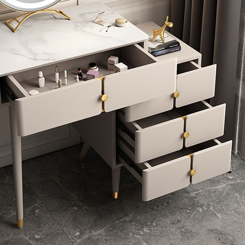 4 cassetti Vanity Set con tavolo da toeletta in pietra glam di feci