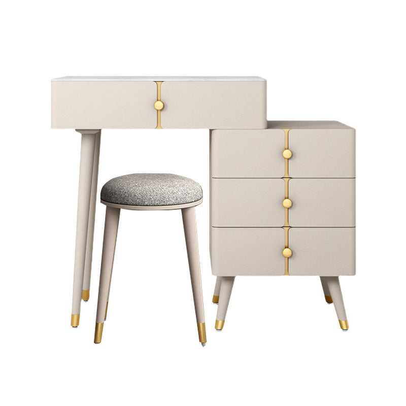 4 cassetti Vanity Set con tavolo da toeletta in pietra glam di feci