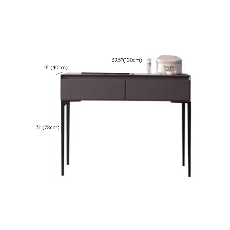 鏡と引き出しを備えた灰色の木製の虚栄心の虚栄心