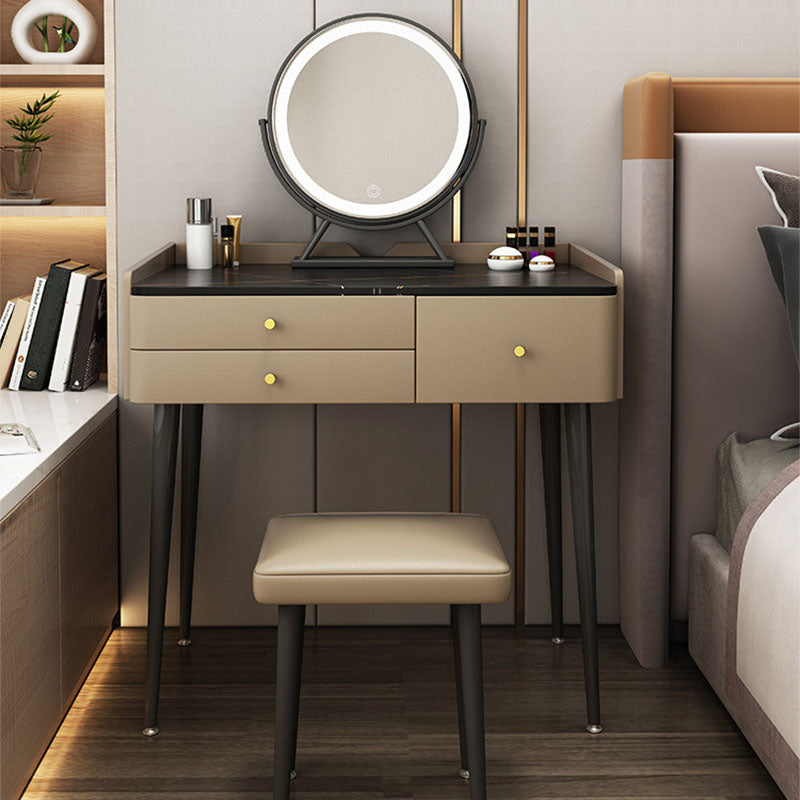 Consejo de tocador de madera contemporáneo Conjunto de tocador de maquillaje de pizarra