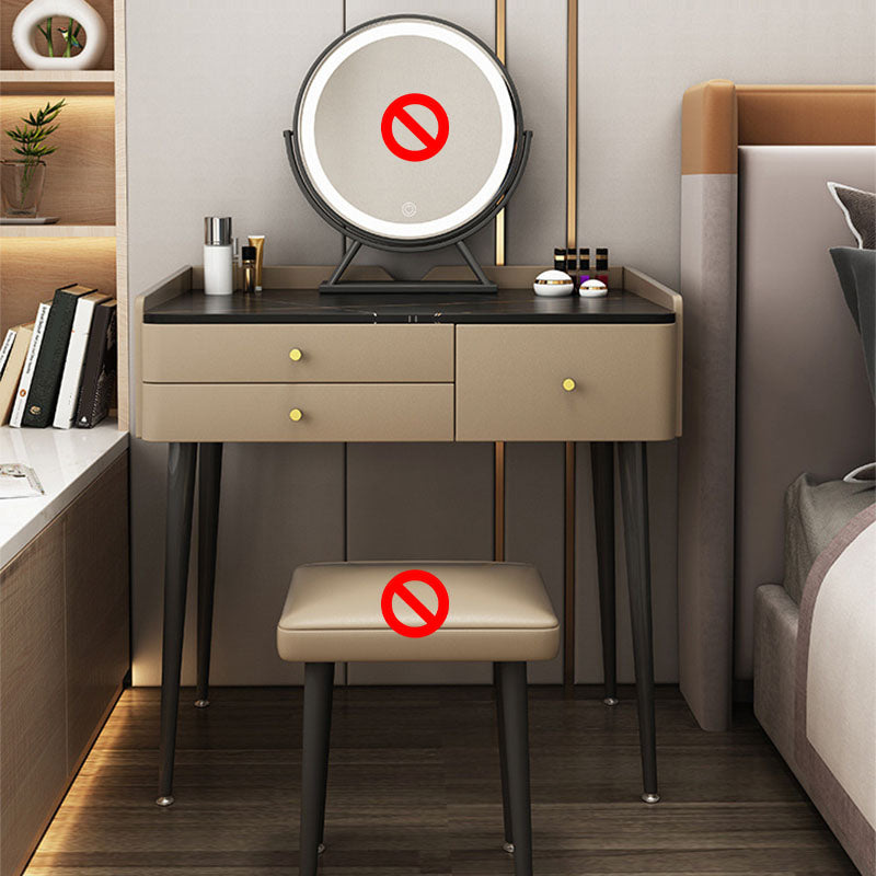 Consejo de tocador de madera contemporáneo Conjunto de tocador de maquillaje de pizarra