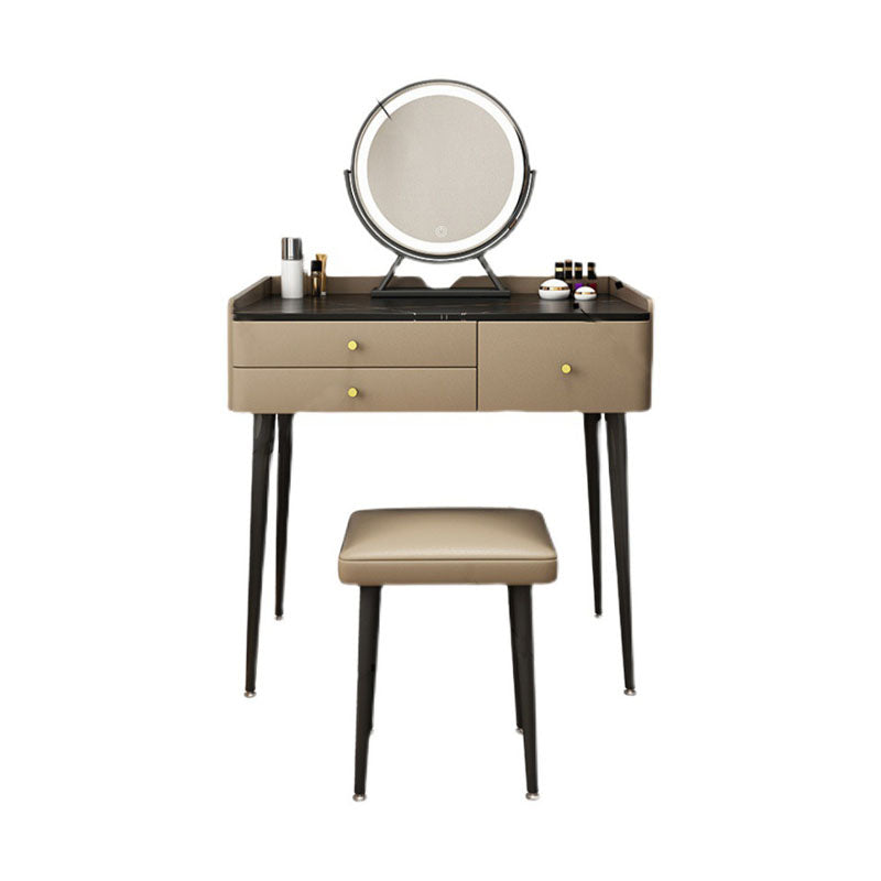 Consejo de tocador de madera contemporáneo Conjunto de tocador de maquillaje de pizarra