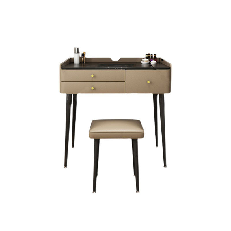 Consejo de tocador de madera contemporáneo Conjunto de tocador de maquillaje de pizarra