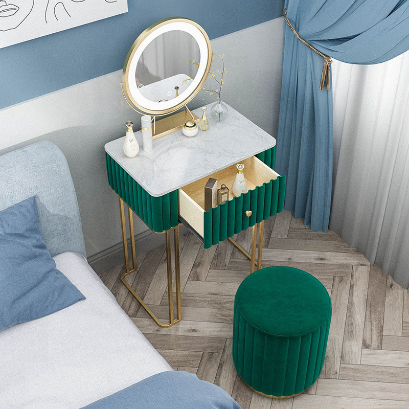 Contemporary Makeup Counter 1 Drawer Slate Top Dressing Table