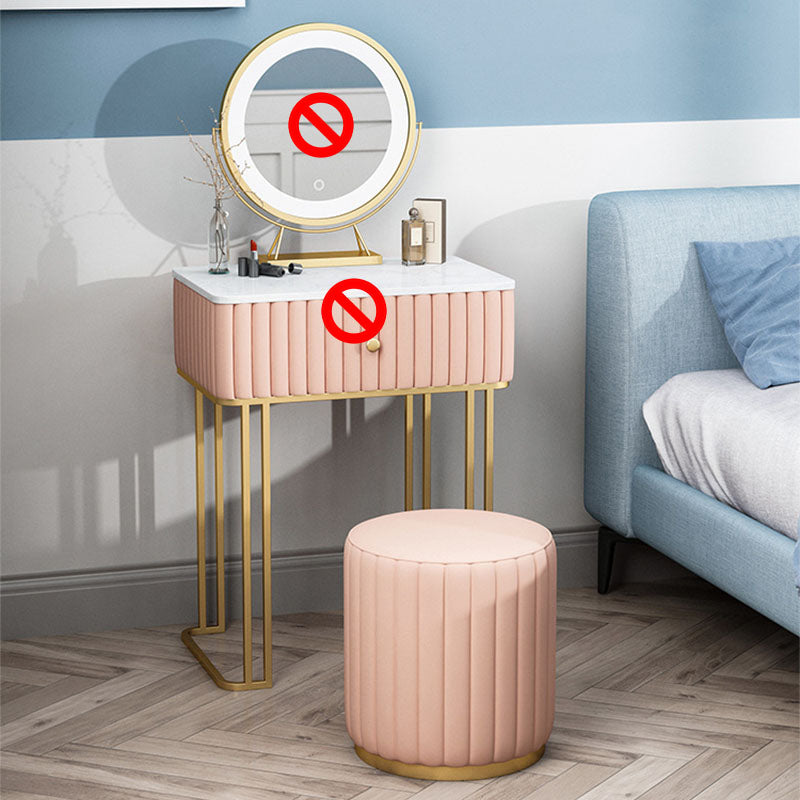 Contemporary Makeup Counter 1 Drawer Slate Top Dressing Table