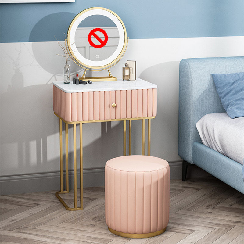 Contemporary Makeup Counter 1 Drawer Slate Top Dressing Table