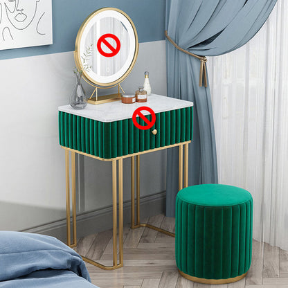 Contemporary Makeup Counter 1 Drawer Slate Top Dressing Table