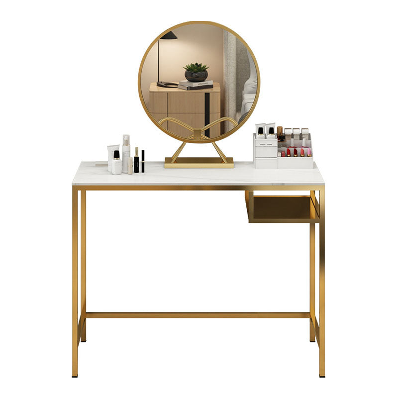 Glam Metall Waschtisch Make -up -Tisch Set Slate Top Waschtisch Schminktisch