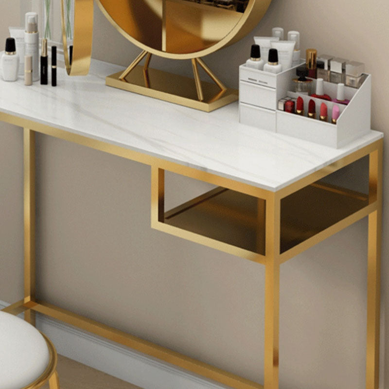 Glam Metall Waschtisch Make -up -Tisch Set Slate Top Waschtisch Schminktisch