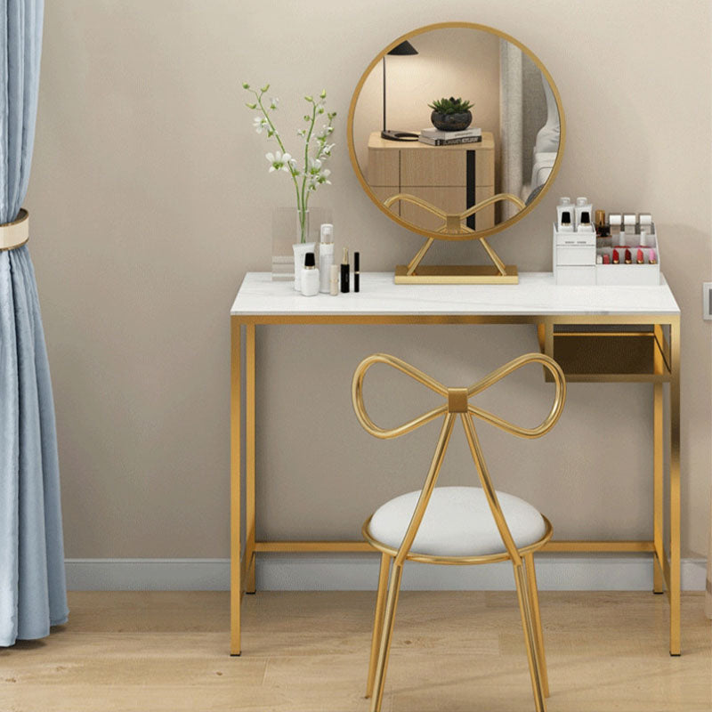 Glam Metall Waschtisch Make -up -Tisch Set Slate Top Waschtisch Schminktisch