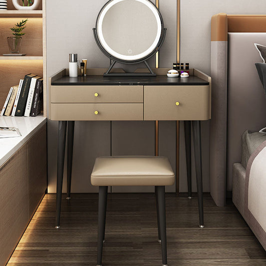 Vanity di trucco con 3 cassetti con tavolo da trucco e sgabelli contemporanei