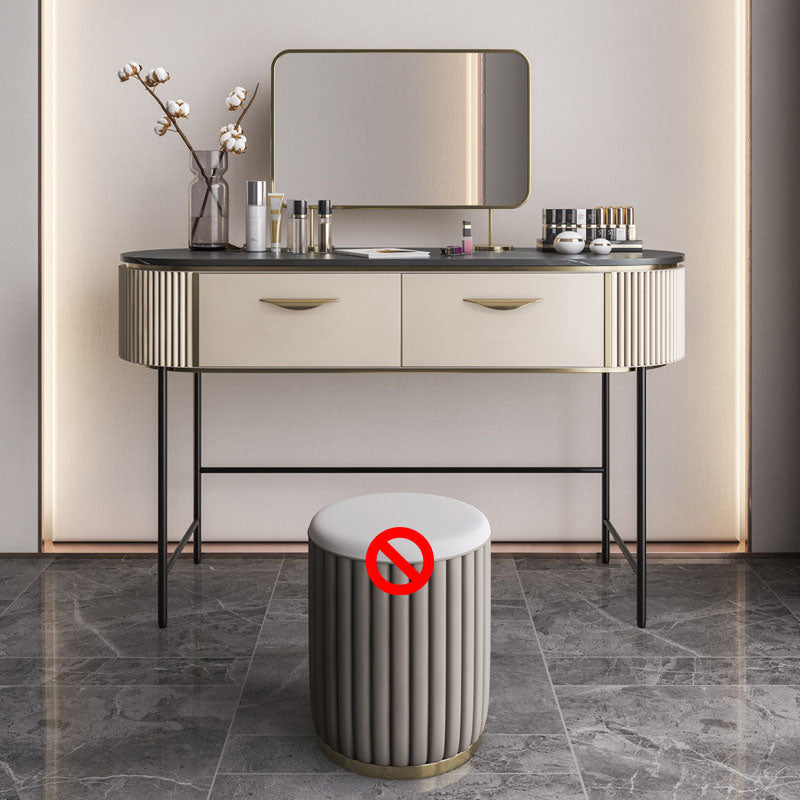 Zeitgenössisches Schlafzimmer mit Make-up-Tisch und Hocker Doppelschubladen Make-up Eitelkeit