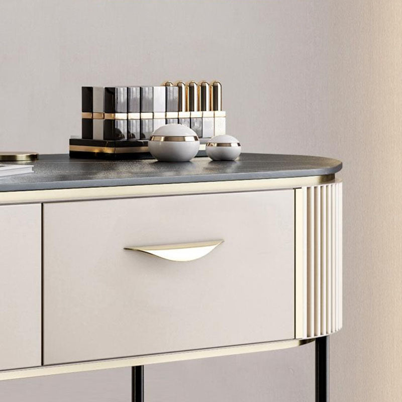 Zeitgenössisches Schlafzimmer mit Make-up-Tisch und Hocker Doppelschubladen Make-up Eitelkeit