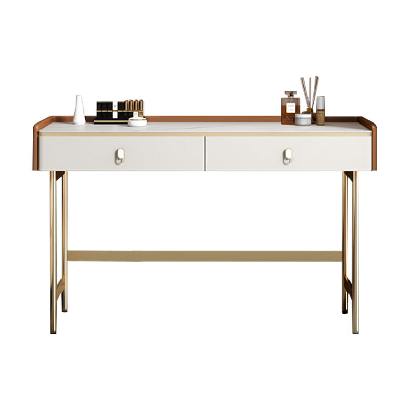 Glam -stijl stenen topkruidtafel voor slaapkamer oranje ijdelheid set