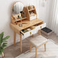 Solid Wood Makeup Counter 3 Drawer Vanity Dressing Table With Stool Clearhalo 'Bedroom Furniture' 'furn' 'furn_makeup_vanities' 'Furniture' 'Makeup Vanities' 'makeup_vanities' 6174127