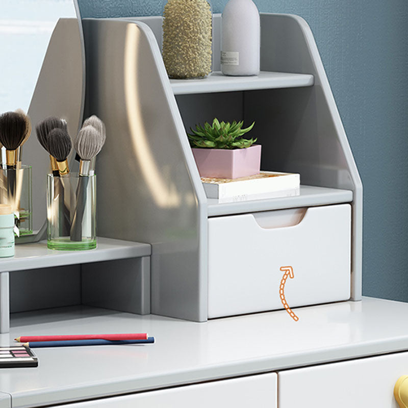 Solid Wood Makeup Counter 3 Drawer Vanity Dressing Table With Stool Clearhalo 'Bedroom Furniture' 'furn' 'furn_makeup_vanities' 'Furniture' 'Makeup Vanities' 'makeup_vanities' 6174131