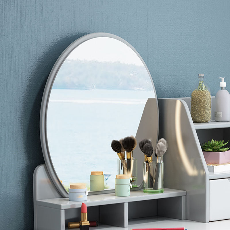 Solid Wood Makeup Counter 3 Drawer Vanity Dressing Table With Stool Clearhalo 'Bedroom Furniture' 'furn' 'furn_makeup_vanities' 'Furniture' 'Makeup Vanities' 'makeup_vanities' 6174134