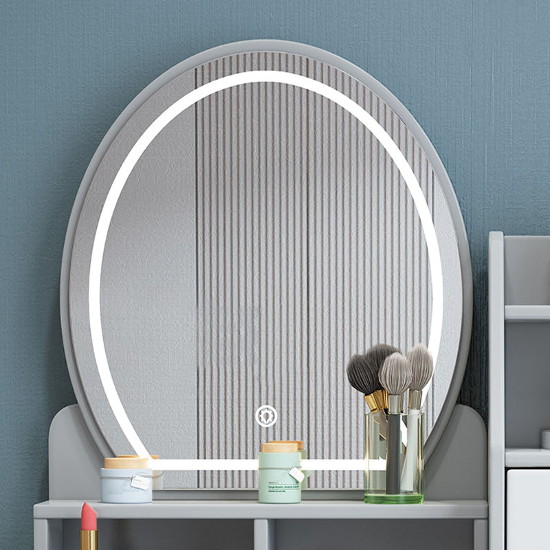 Solid Wood Makeup Counter 3 Drawer Vanity Dressing Table With Stool Clearhalo 'Bedroom Furniture' 'furn' 'furn_makeup_vanities' 'Furniture' 'Makeup Vanities' 'makeup_vanities' 6174135