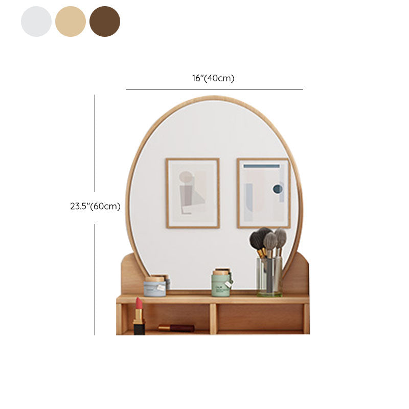 Solid Wood Makeup Counter 3 Drawer Vanity Dressing Table With Stool Clearhalo 'Bedroom Furniture' 'furn' 'furn_makeup_vanities' 'Furniture' 'Makeup Vanities' 'makeup_vanities' 6174143