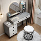 White Mirrored Vanity Bedroom Make-up Vanity Table Set with 5 Drawers Clearhalo 'Bedroom Furniture' 'furn' 'furn_makeup_vanities' 'Furniture' 'Makeup Vanities' 'makeup_vanities' 6174195