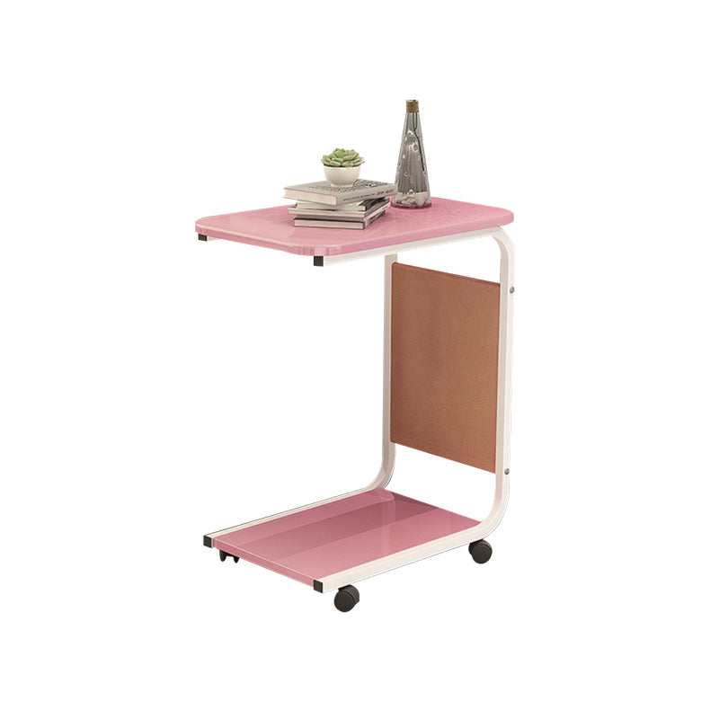 Modern Wood Corner Table Side Rectangular End Table with Storage Pink 1 Clearhalo 'Coffee & Accent Tables' 'End & Side Tables' 'end_side_tables' 'furn' 'furn_end_side_tables' 'Furniture' 'Living Room Furniture' 6174250