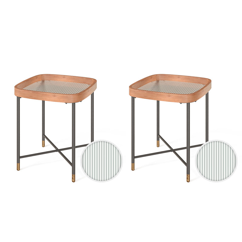 Modern Square Corner Table Cross Legs Side End Table for Living Room