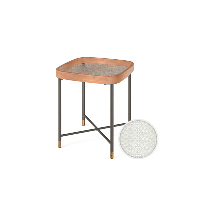 Modern Square Corner Table Cross Legs Side End Table for Living Room